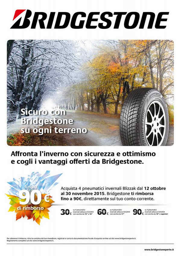 Bridgestone campagna promozione pneumatici invernali Bridgestone campagna promozione pneumatici invernali