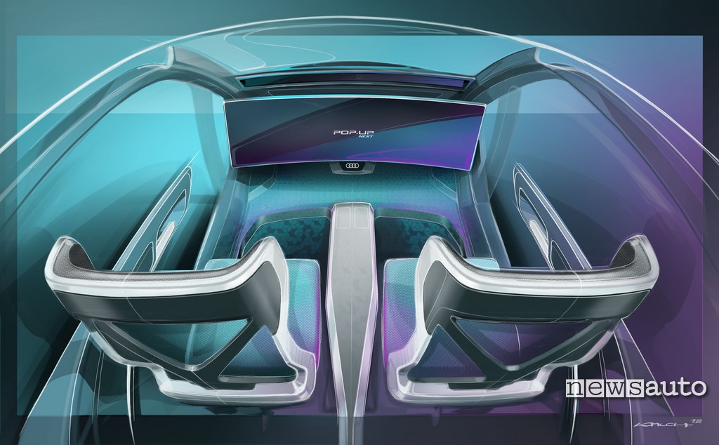 auto volante Italdesign Pop.up Next interni auto drone