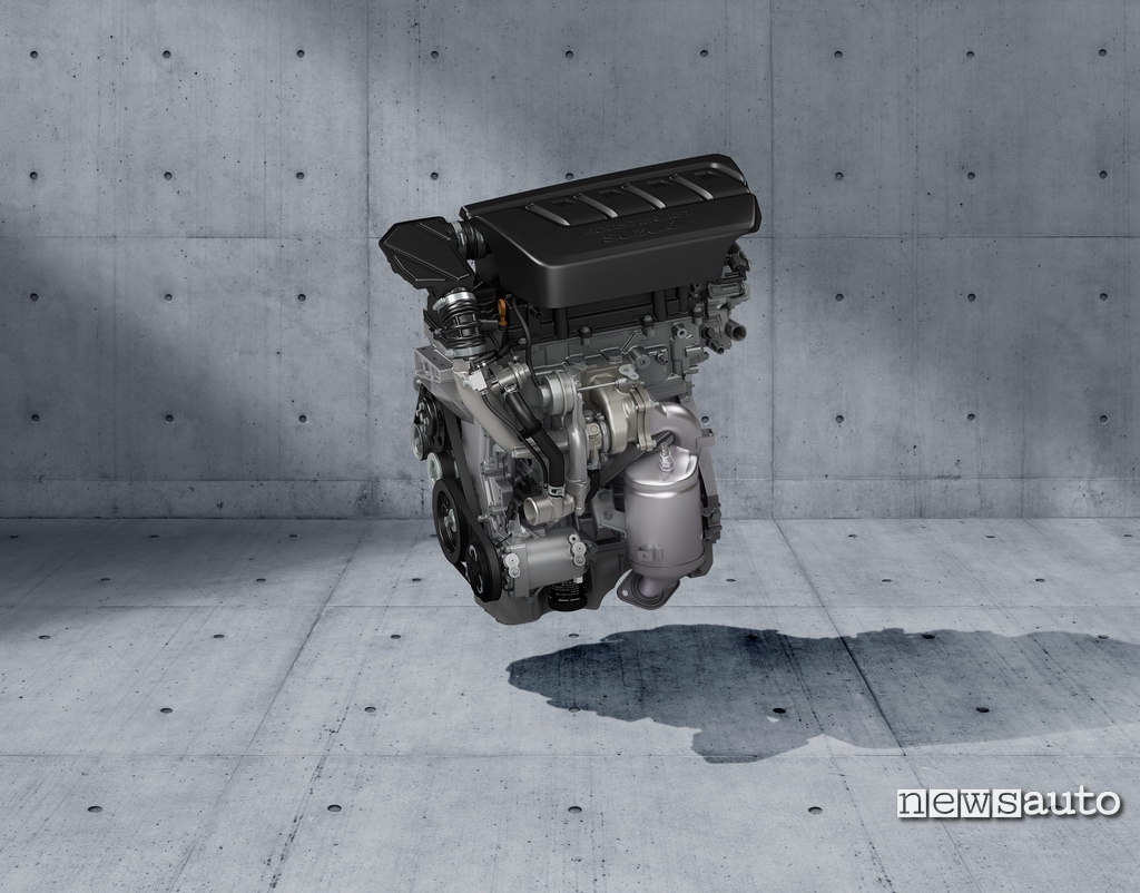 Motore BoosterJet a benzina turbo di 1.4 litri con 140 CV a 5.500 e 230 Nm di coppia della Suzuki Swift Sport