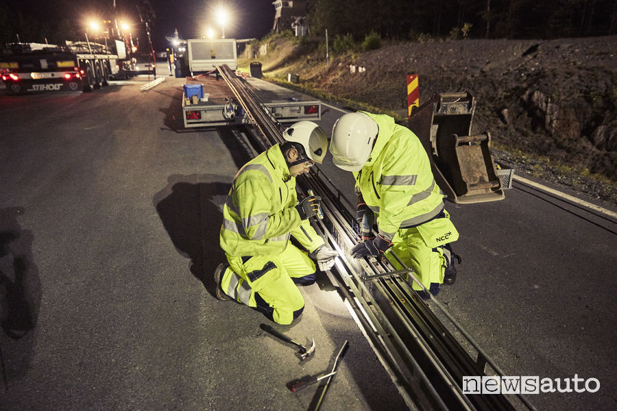 Strada intelligente eRoad Arlanda Svezia