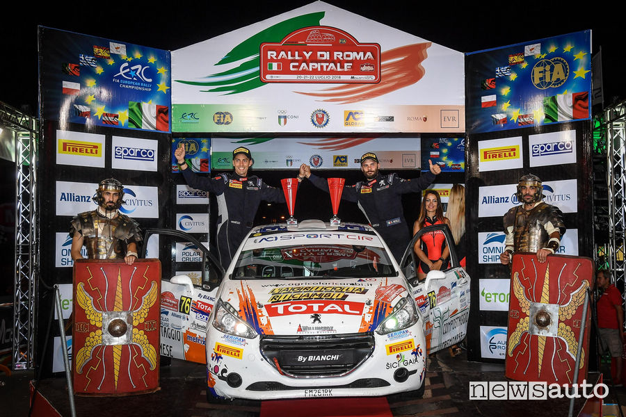 Peugeot Competition TOP 208 Rally di Roma 2018 podio Nicelli