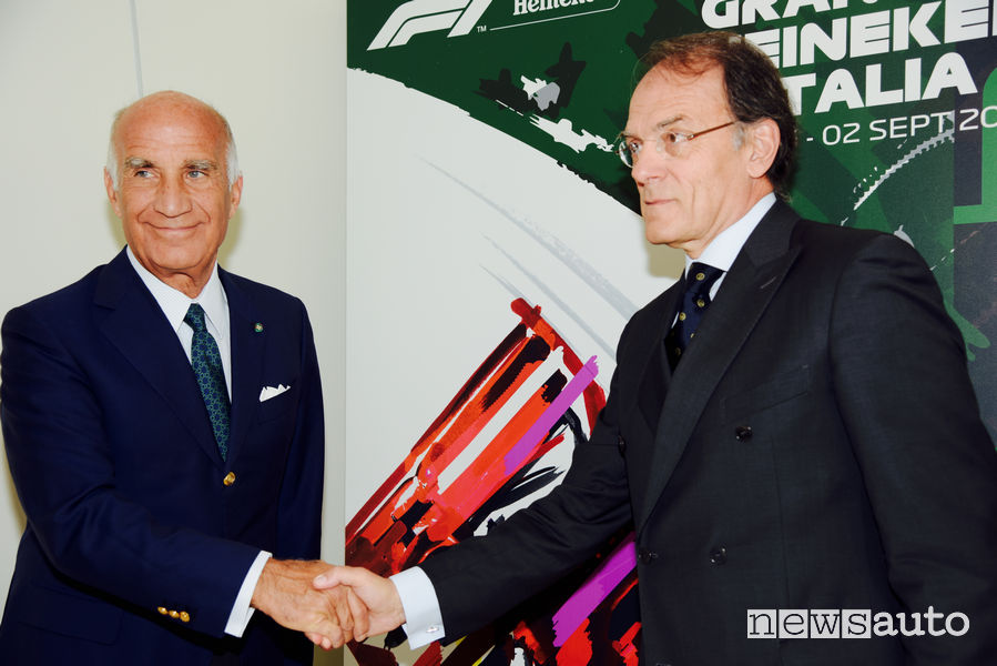 Giuseppe Redaelli, Presidente dell'Autodromo di Monza, nella foto con Angelo Sticchi Damiani, Presidente dell'Automobile Club Italia