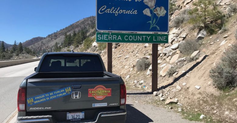 Cartello arrivo in California Honda Ridgeline