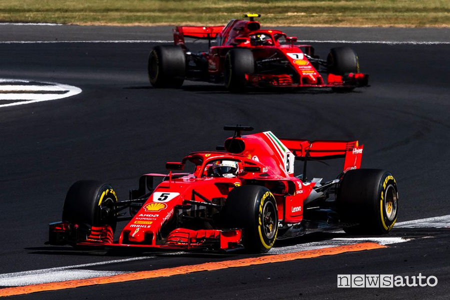 F1 Gp Germania Hockenheim 2018 Ferrari, Vettel davanti a Raikkonen