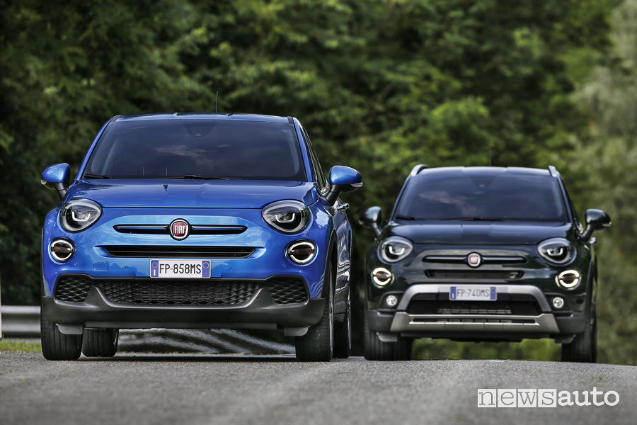 Nuova Fiat_500X 2019, vista frontale Urban e Cross