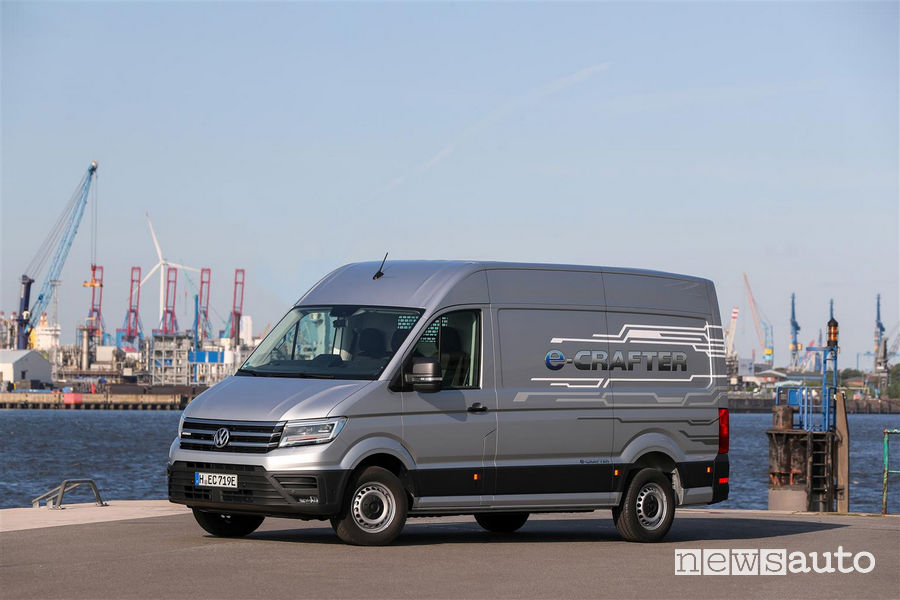 Volkswagen e-Crafter, vista di profilo