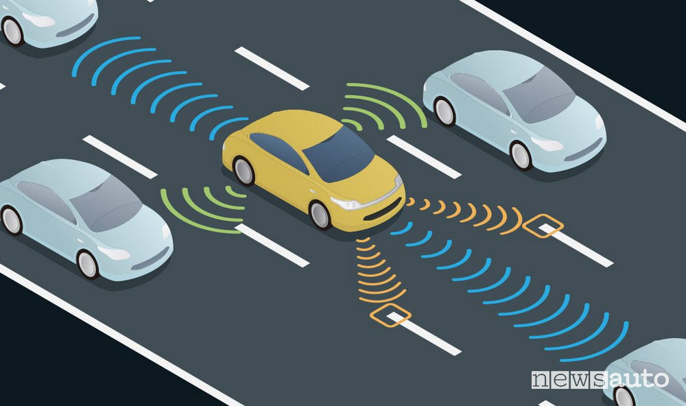 Sistemi ADAS auto riconosce le vetture in avvicinamento