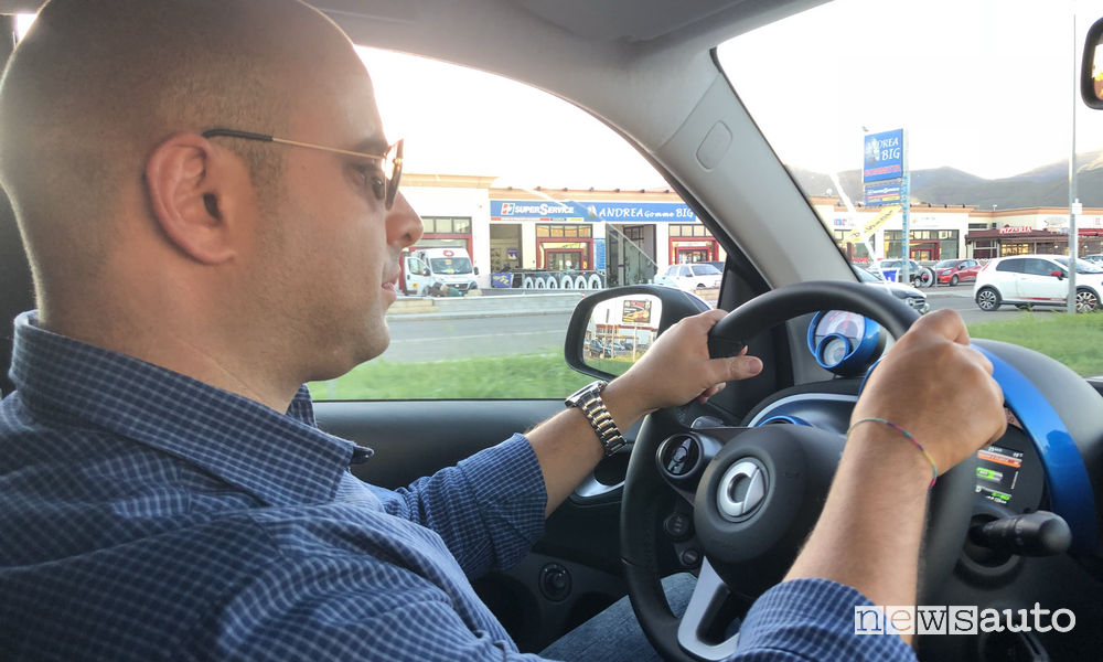 smart EQ elettrica alla green power run con Marco Savo alla guida