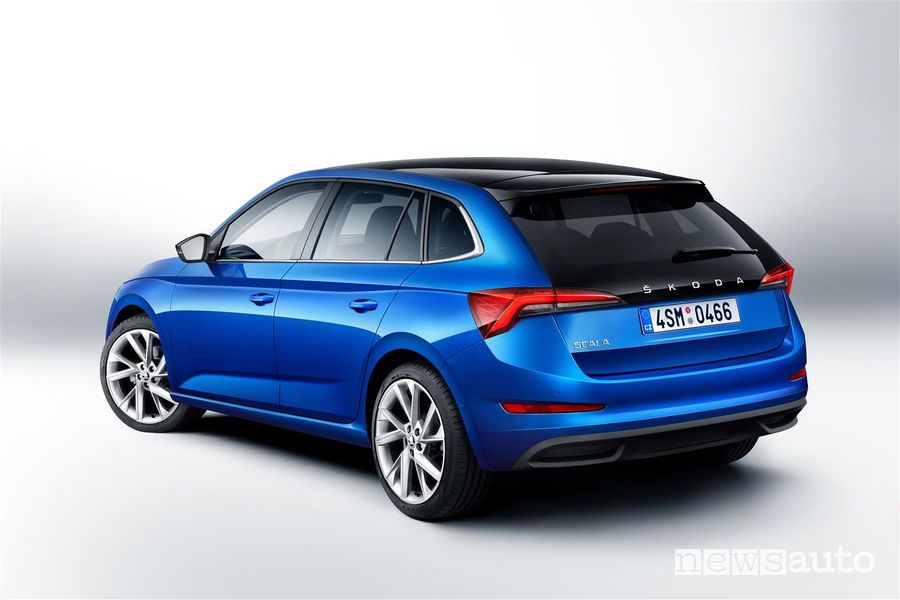 Nuova Skoda Scala, vista posteriore