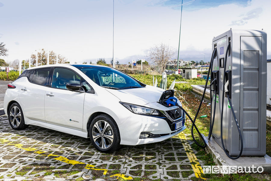 Stazione  di ricarica veloce EVA+ auto elettrica Nissan Leaf CCS Combo DC