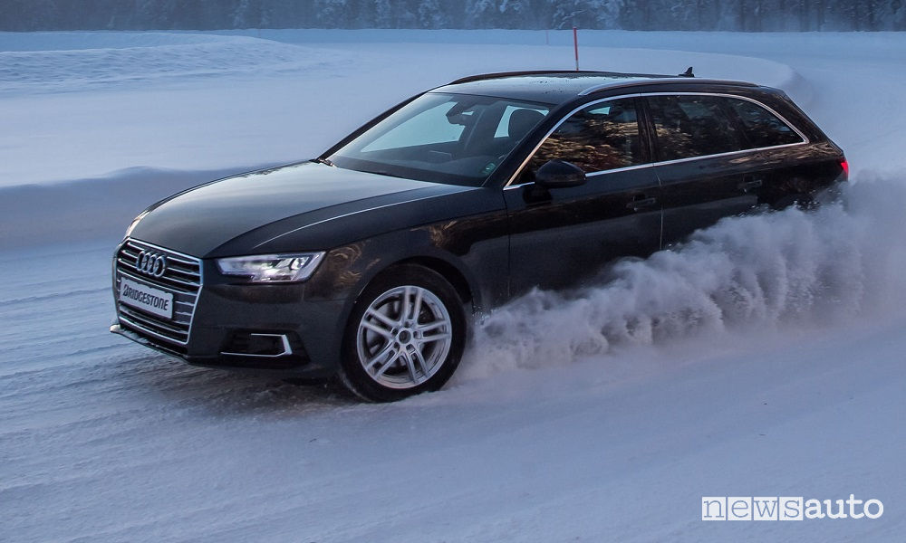 Audi A4 Avant, test pneumatici invernali Bridgestone Blizzak LM005