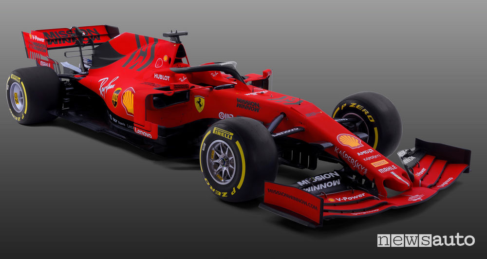 F1 2019 Ferrari SF90, vista di profilo