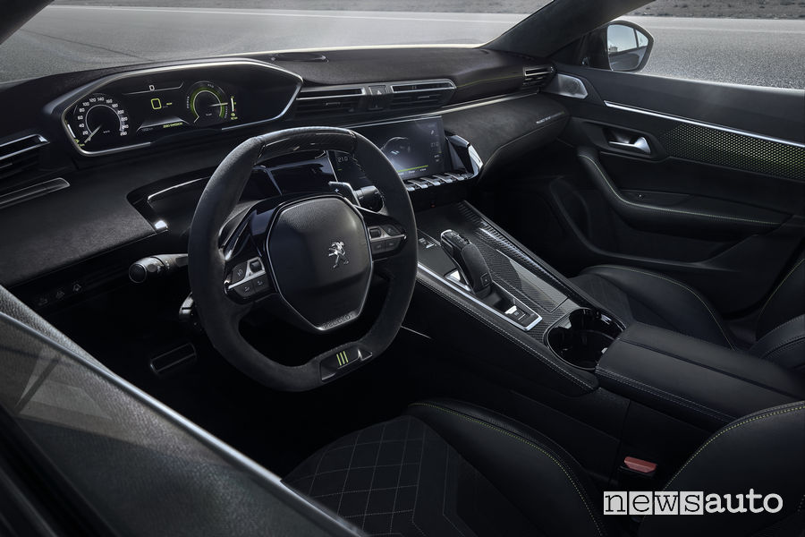Leva cambio automatico EAT8 a bordo della Peugeot 508 Hybrid PSE