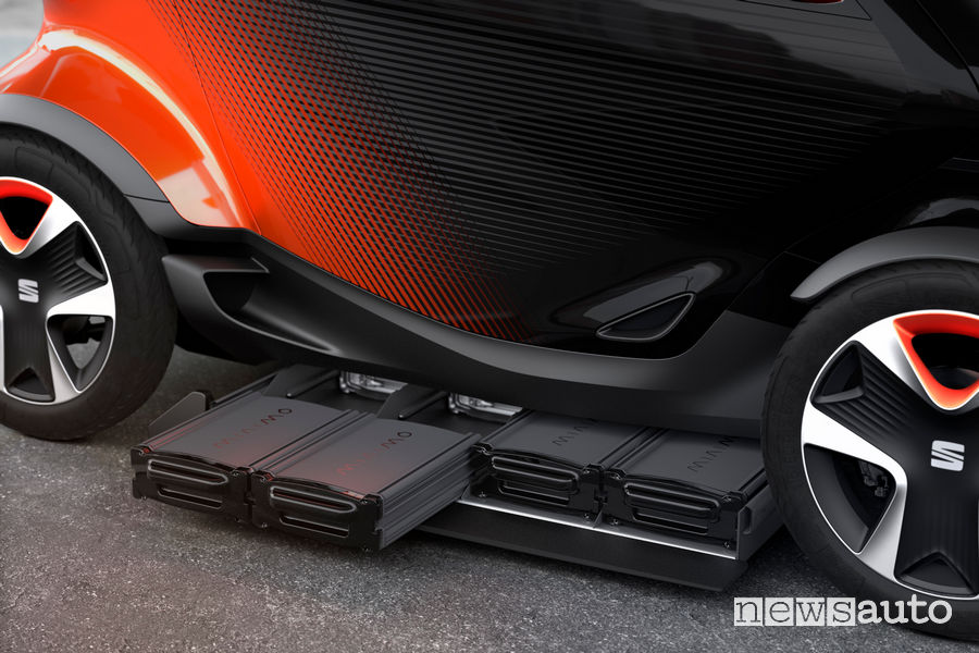 Seat Minimo concept car, sostituzione batterie