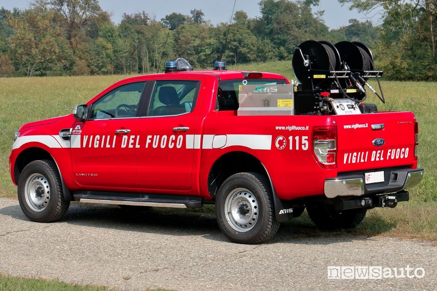 Ford Ranger ai Vigili del Fuoco, vista posteriore