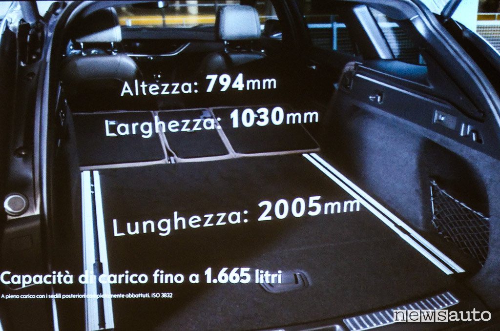 Opel Insignia Country Tourer bagagliaio misure