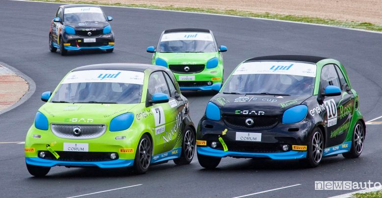Smart elettriche da corsa, classifica gara Vallelunga EQ fortwo e-cup