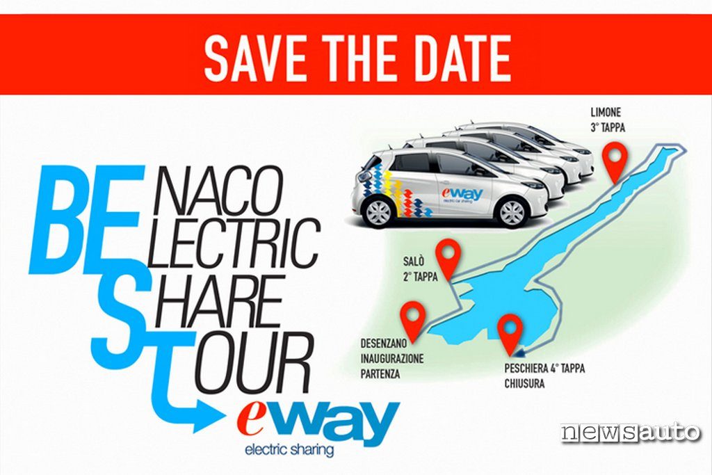 Benaco tour inaugurale e-way noleggio auto elettrico