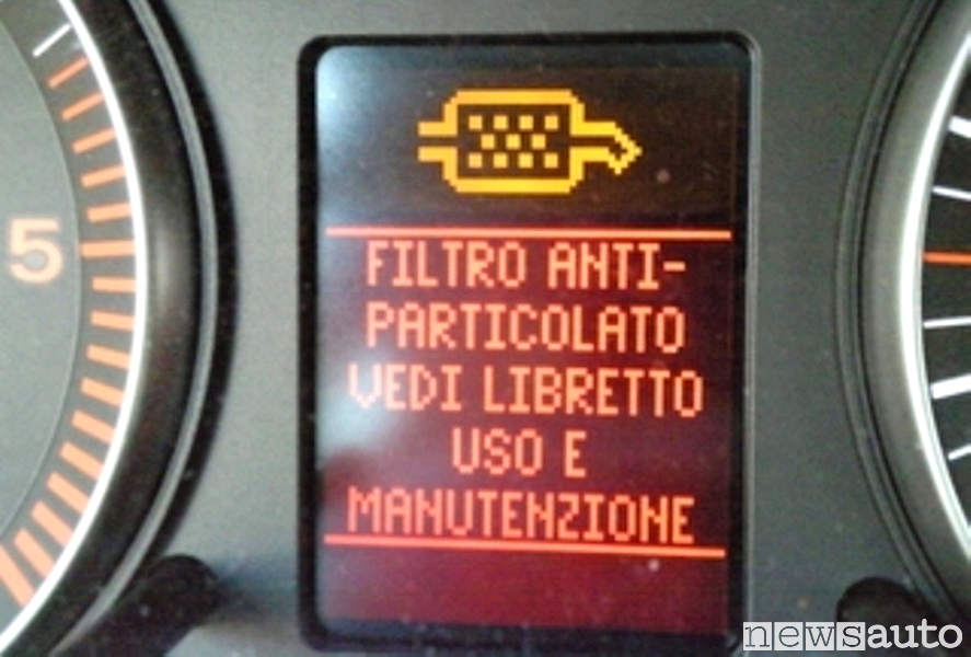 Spia FAP filtro antiparticolato accesa segnala il FAP intasato