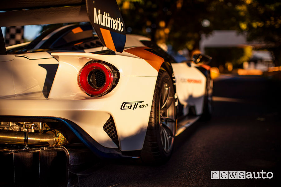 Ford GT Mk II al Goodwood Festival 2019 dettagli vista posteriore