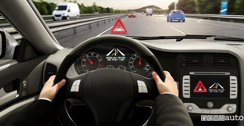 guida contromano wrong-way driver warning Bosch