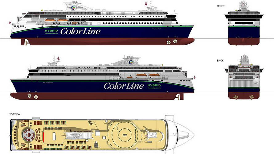 Immagini della Color Hybrid, la nave elettrica (ibrida plug-in) con batterie più grandi al mondo
