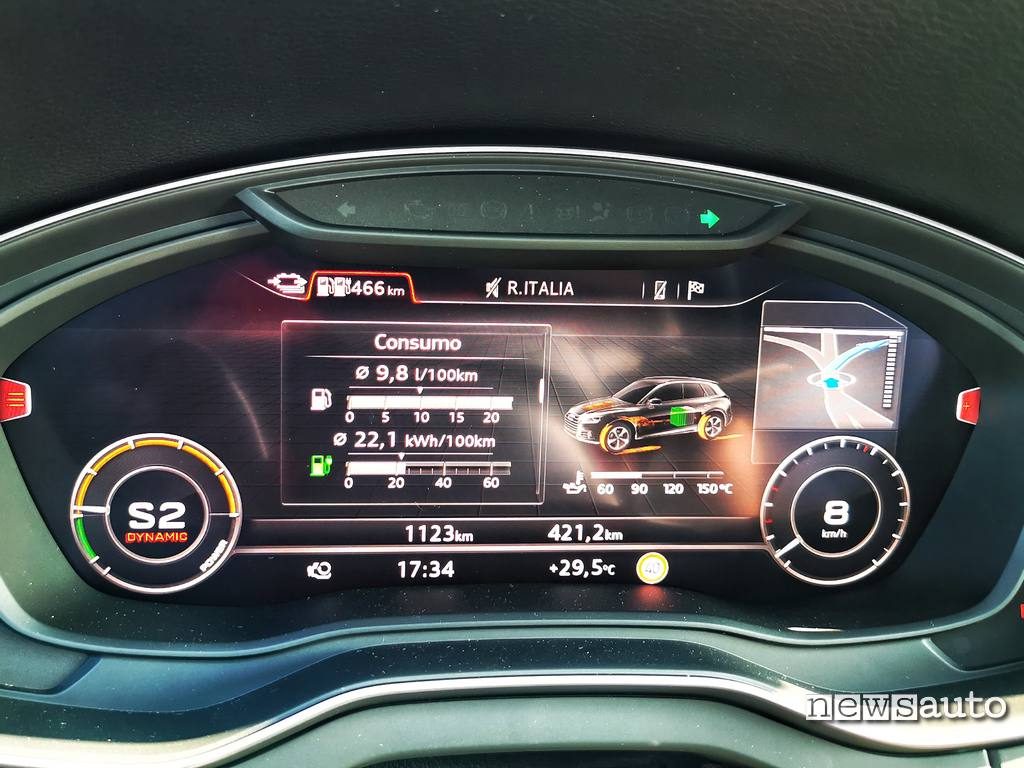 Virtual cockpit quadro strumenti digitale Audi Q5 Phev