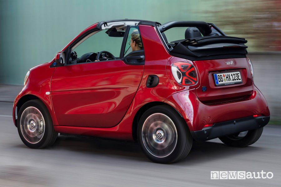 Cerchi in lega e fiancata laterale smart EQ fortwo cabrio 2020