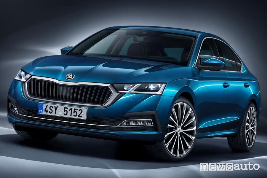 Vista anteriore, nuovo frontale Škoda Octavia 2020