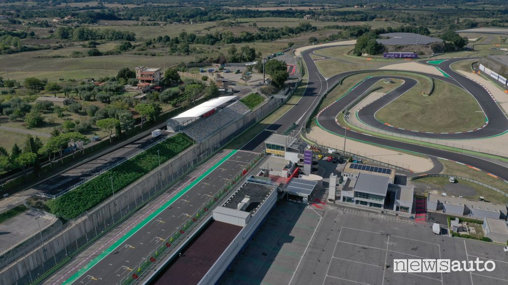 Vista aerea dell'Autodromo di Vallelunga nel 2019 (foto copyright NEWSAUTO)