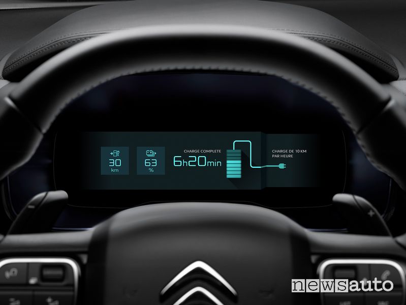 Quadro strumenti schermata ricarica batteria Citroën C5 Aircross Hybrid plug-in