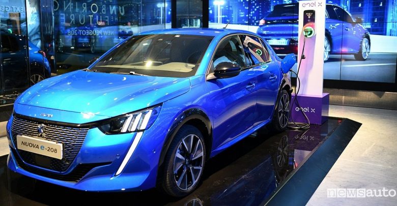 peugeot e-208 ricarica enel-x