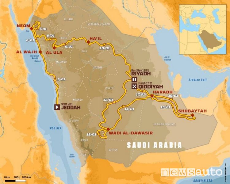 percorso Dakar 2020