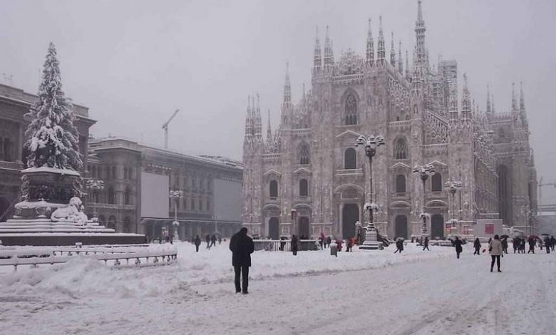 Lombardia Milano neve strade autostrade
