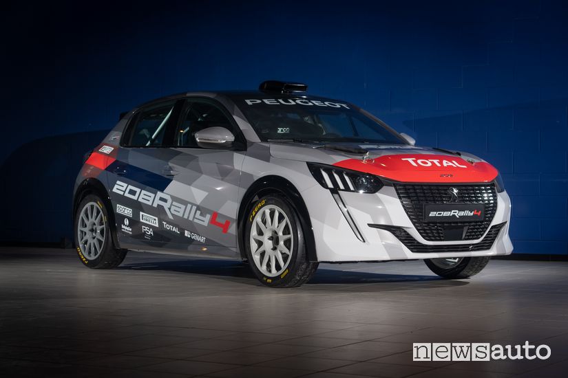 Vista di profilo Peugeot 208 Rally 4