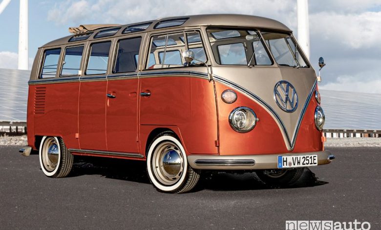 Vista di profilo Volkswagen e-Bull elettrico