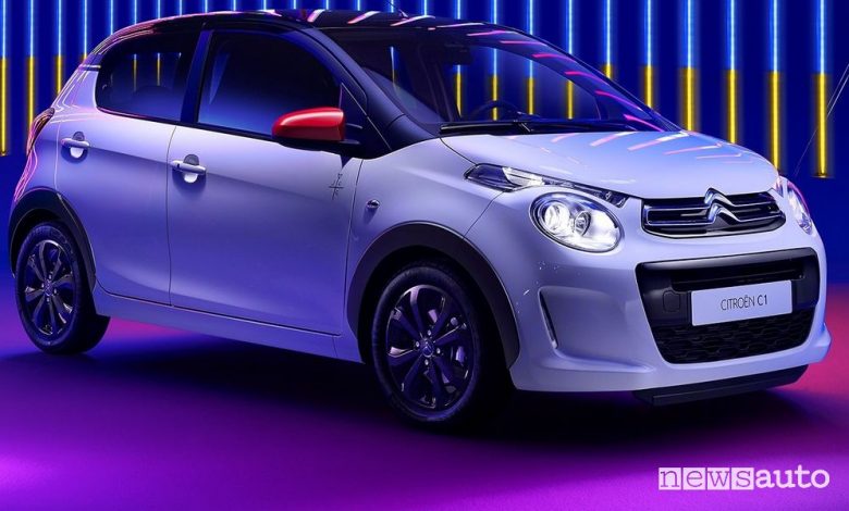 Vista di profilo Citroën C1 JCC+ serie speciale