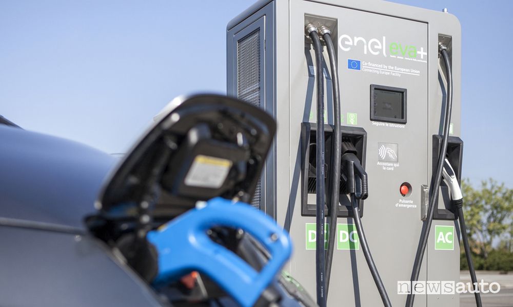 Ricarica Fast Enel X auto elettriche stazioni EVA +