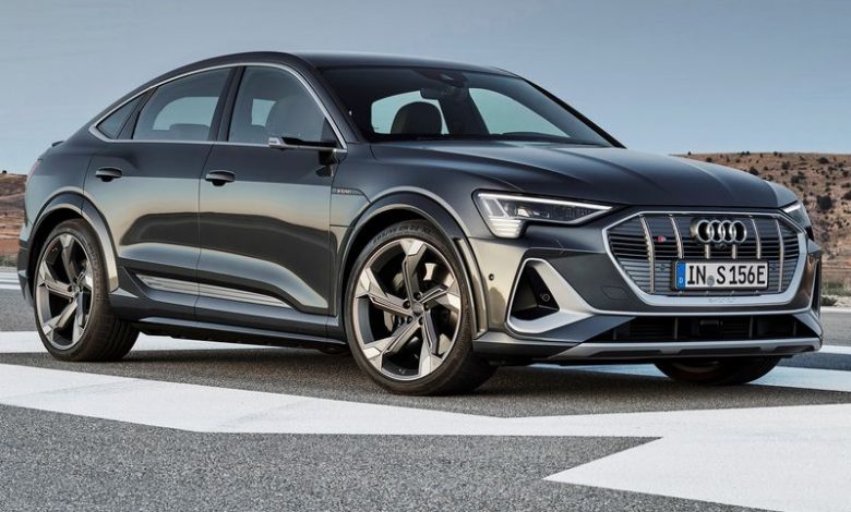 Vista laterale Audi e-tron S Sportback