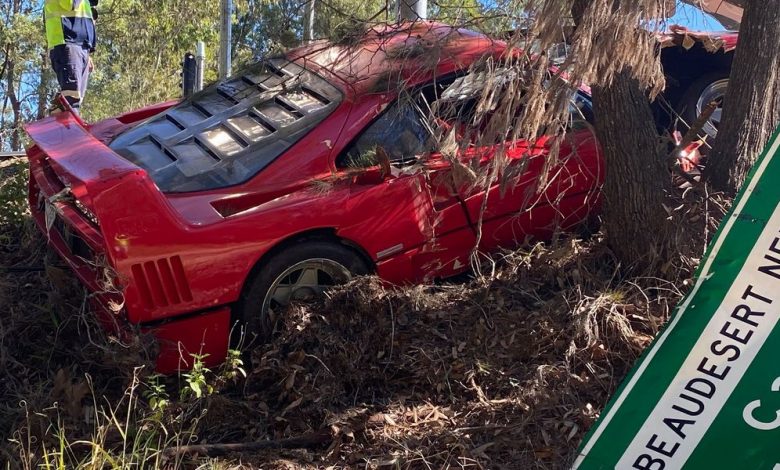 Incidente durante un test drive, Ferrari F40 distrutta