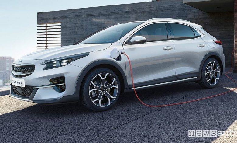 Kia XCeed ibrida plug-in PHEV in ricarica da casa