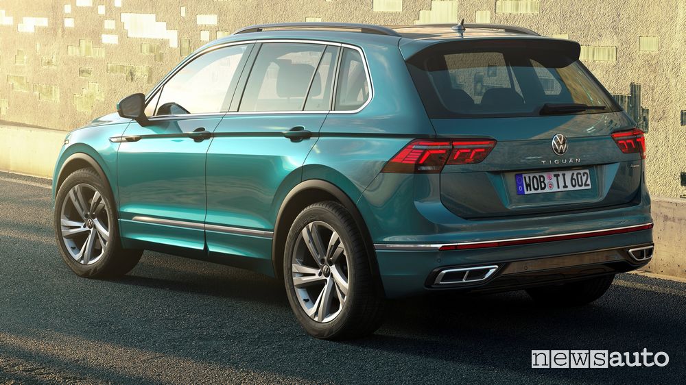 Vista posteriore Volkswagen Tiguan 2021 R Line