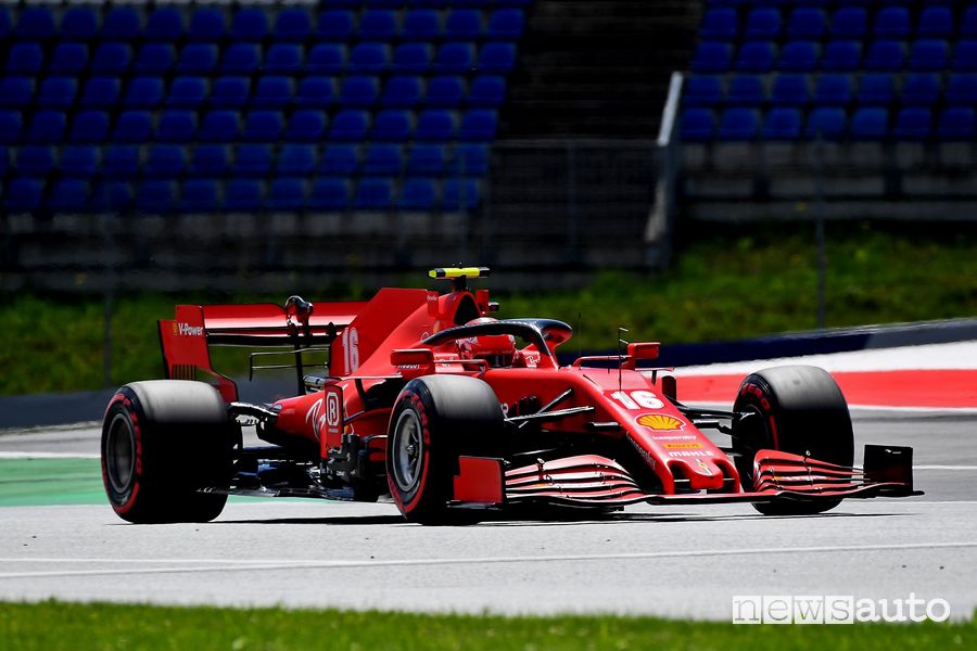 Leclerc Ferrari 7° posto griglia di partenza del Gp d'Austria 2020