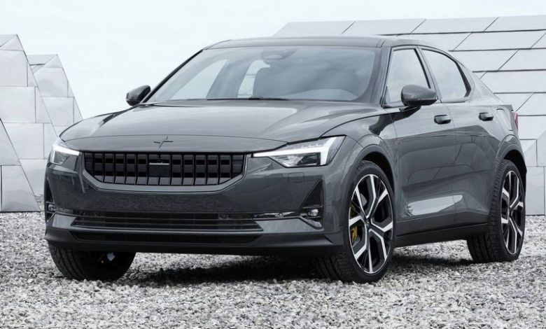 Vista di profilo Polestar 2