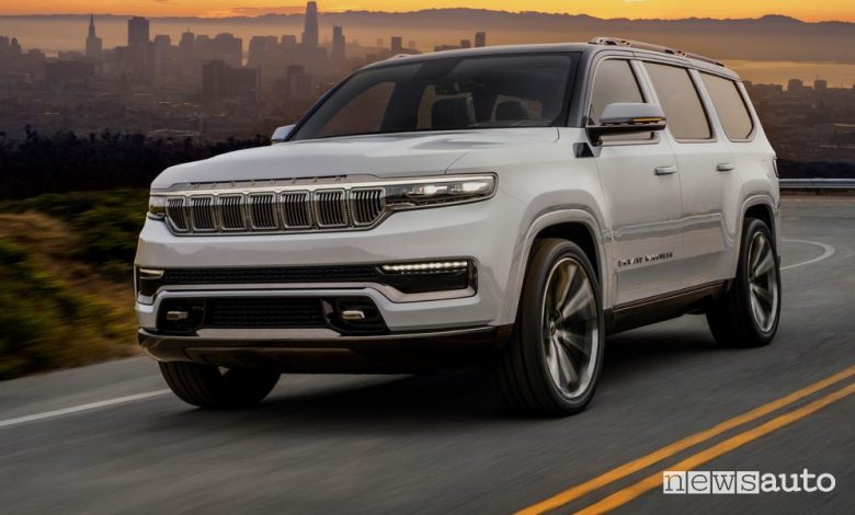 Vista di profilo Jeep Grand Wagoneer Concept