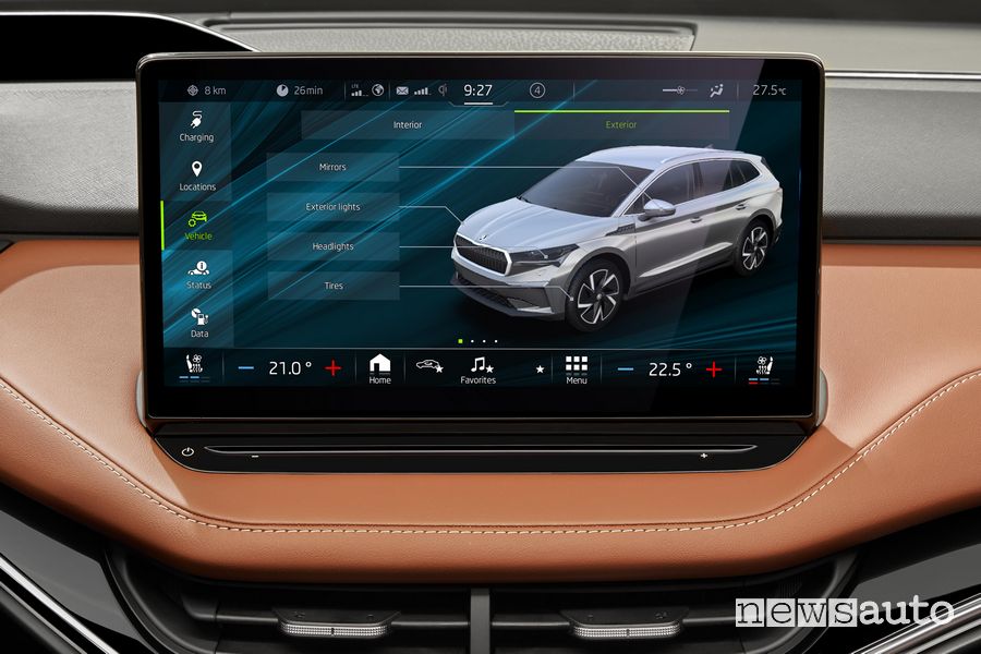 Schermo touch screen 13" abitacolo Škoda Enyaq iV Founders Edition
