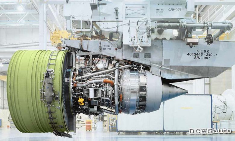 motore aereo più potente al mondo GE90