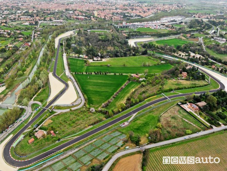 Vista aerea del circuito di Imola F1
