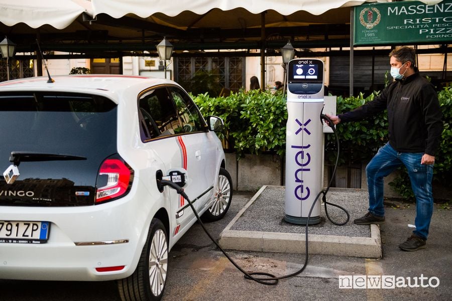 Ricarica da colonnina Enel X Renault Twingo Electric