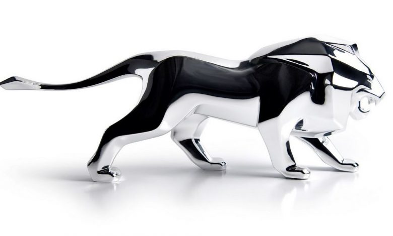 Leone monumentale in miniatura Peugeot